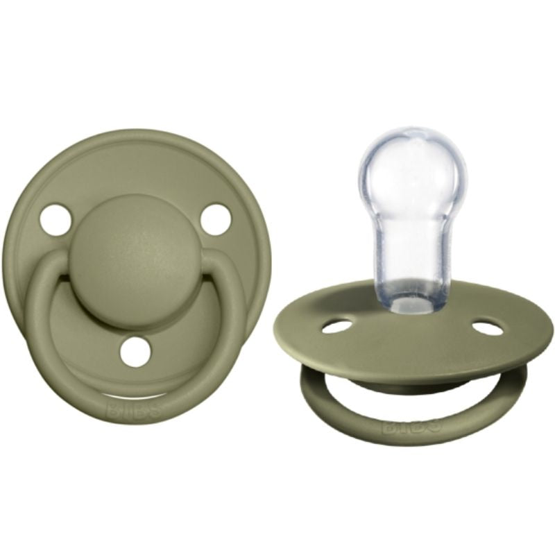 De Lux Silicone Natural Pacifier - 2 Pack Olive