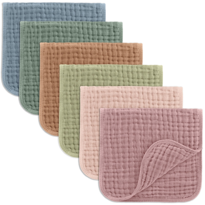 Muslin Burp Cloths - 6 Pack