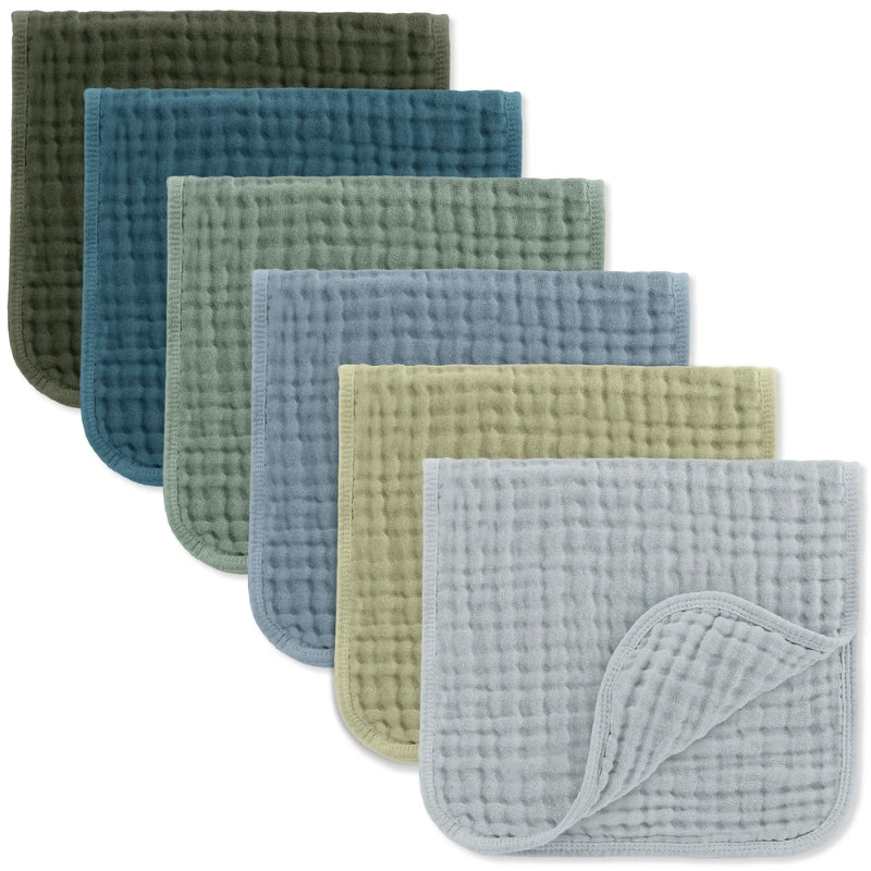 Muslin Burp Cloths - 6 Pack