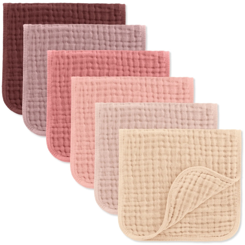 Muslin Burp Cloths - 6 Pack