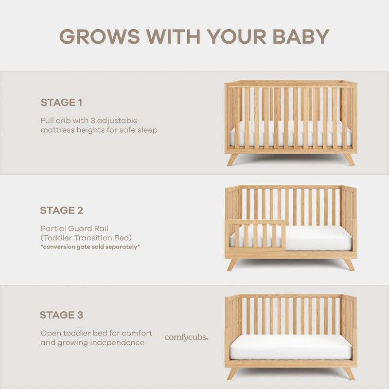 Natural Wood Baby Crib