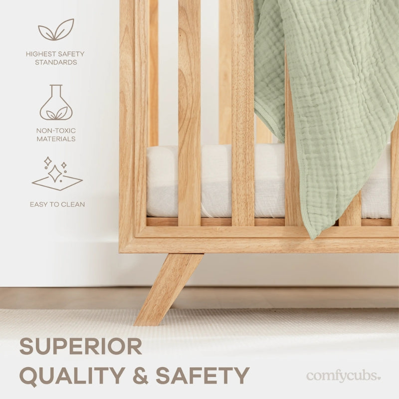 Natural Wood Baby Crib