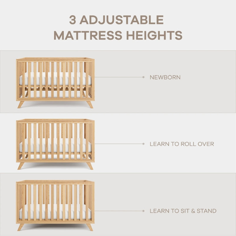 Natural Wood Baby Crib