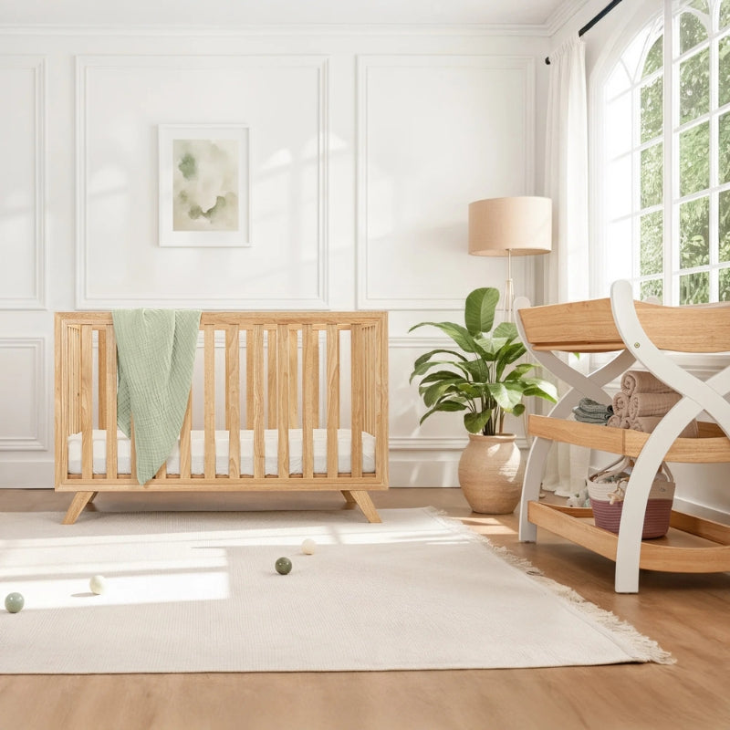 Natural Wood Baby Crib