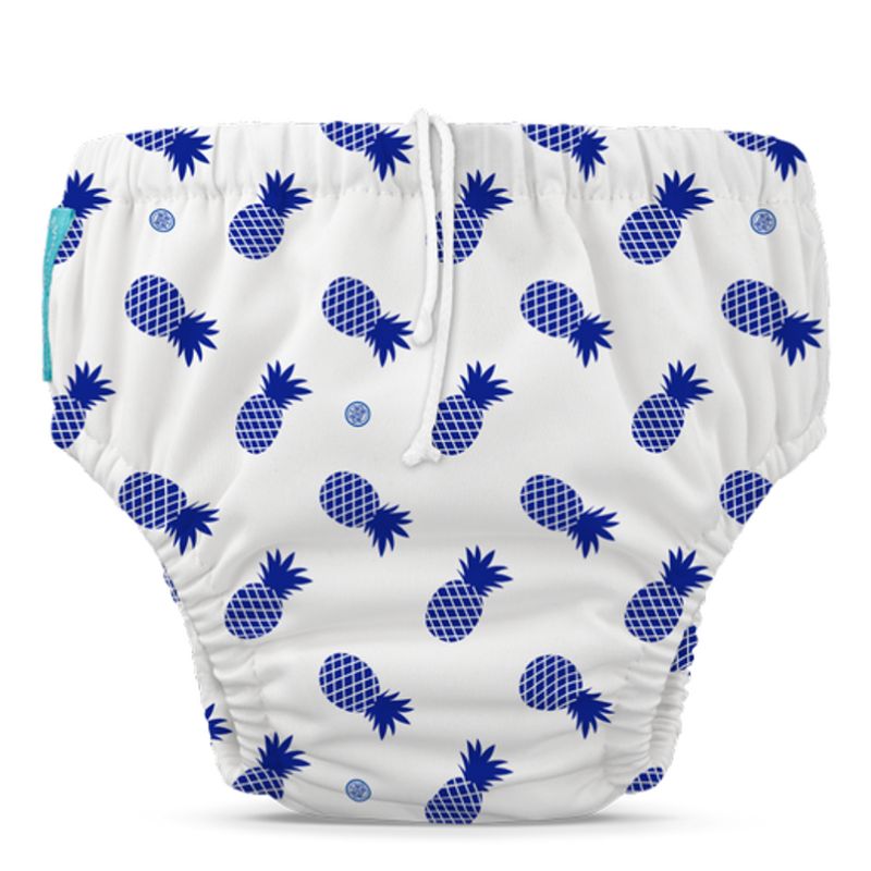 Reusable Swim Diaper with Drawstring Blue Pineapple