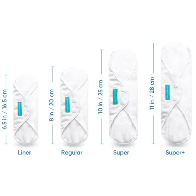 Reusable Menstrual Pads - 3 Pack White