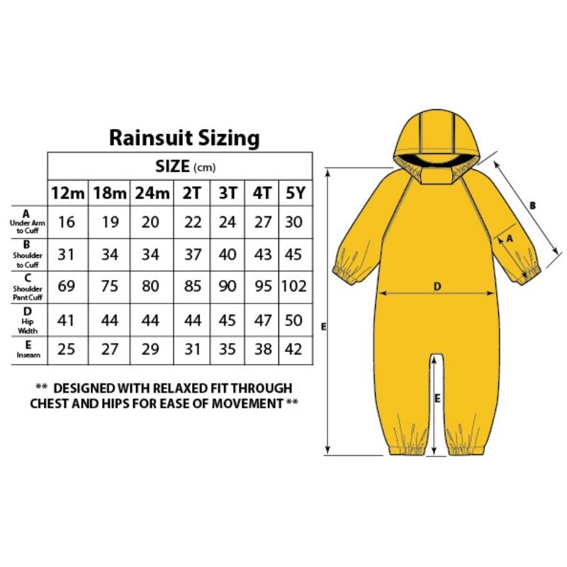 One Piece Double Zippered Rain Suit