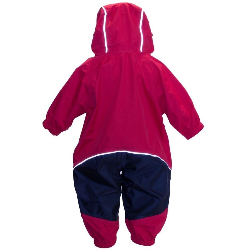 One Piece Double Zippered Rain Suit Red