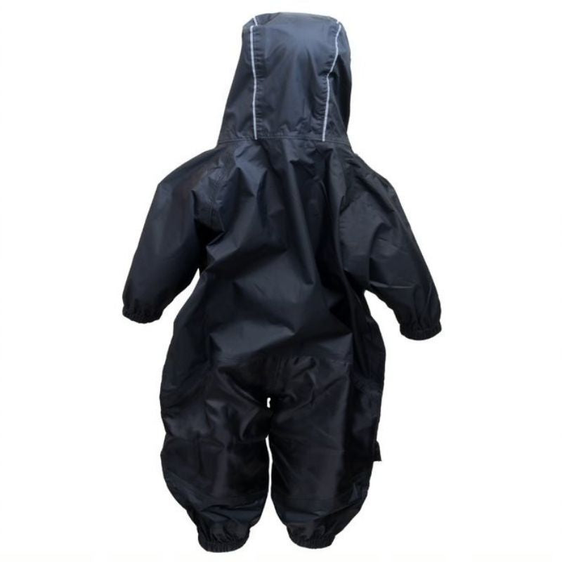 One Piece Double Zippered Rain Suit Black