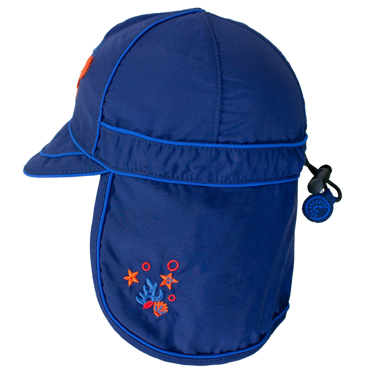 UV Flap Hat Navy Peony
