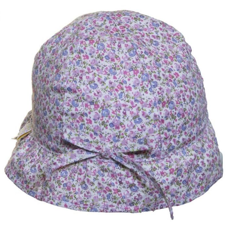 Summer Cotton Baby Hat Purple Flowers