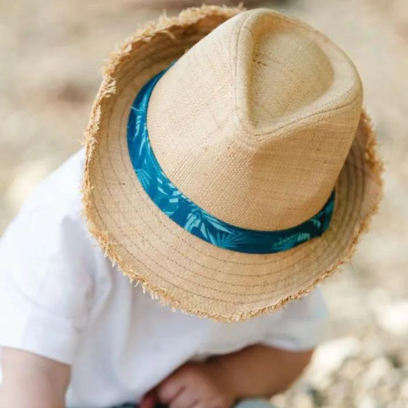 Boys Rafia Fedora Hat