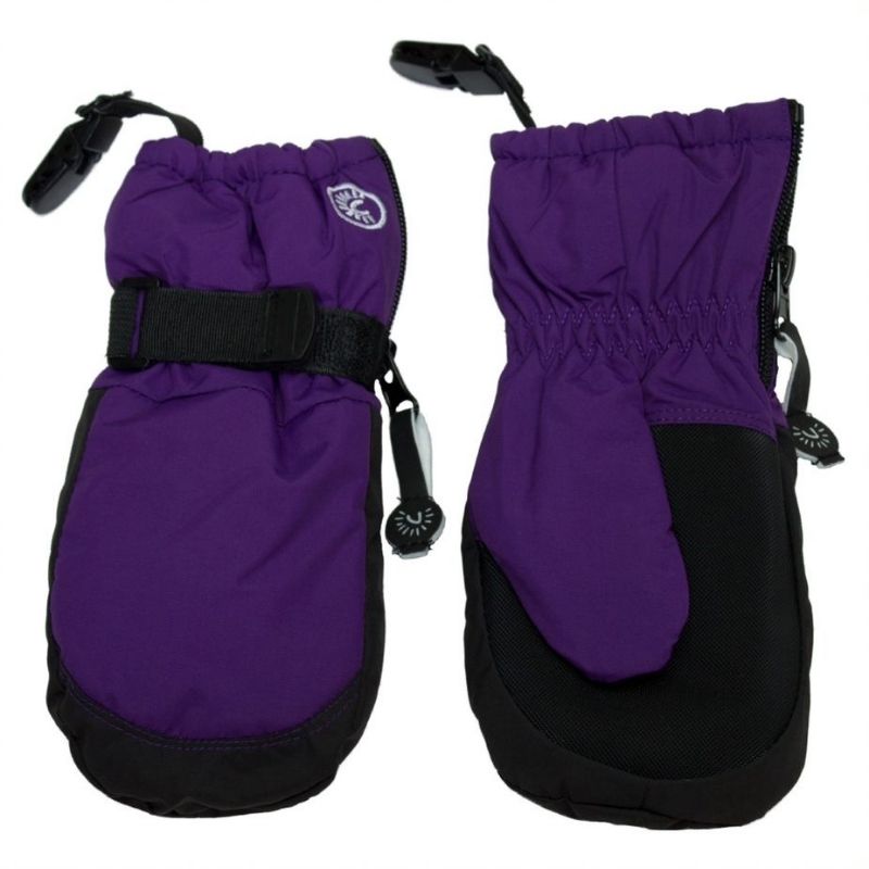 Zipper Mittens with Clips Imperial Purple