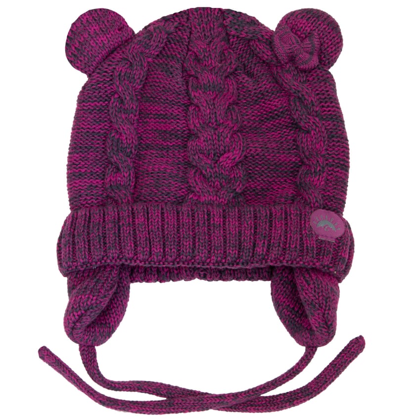 Knit Bear Hat Magenta