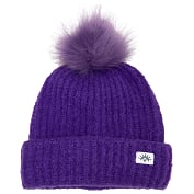 Faux Fur Pom Hat Purple