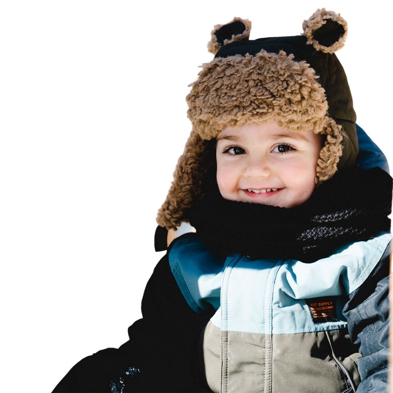 Puffer Bear Hat Black
