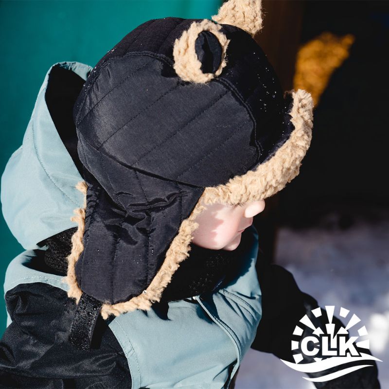 Puffer Bear Hat Black