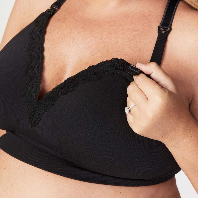 Buy Medela Maternity and Nursing T-Shirt Bra, Non Wired and Ultra  Comfortable Maternity Bra That Grows with You, Large, Black at