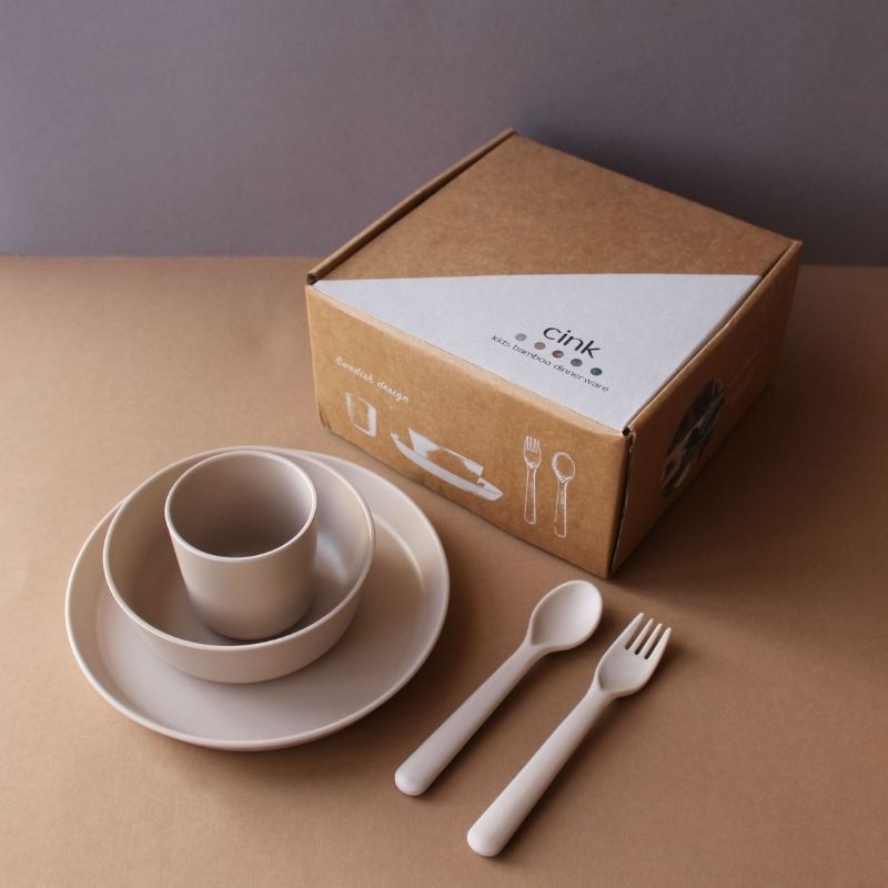 Bamboo Toddler Dinnerware Gift Box Fog