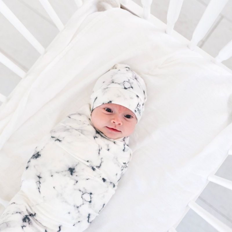Knit Swaddle Blanket Marble