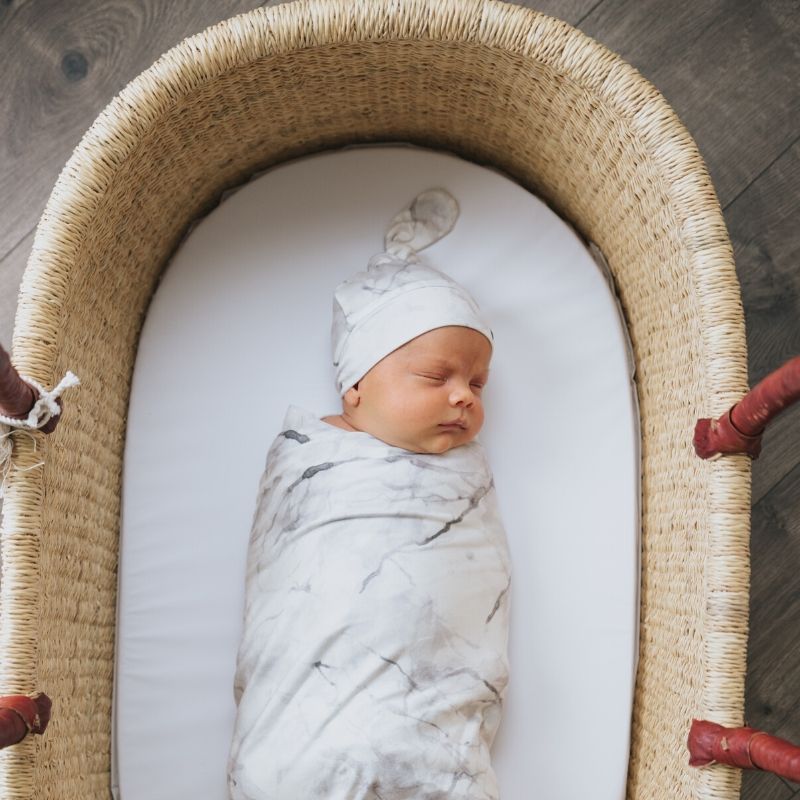 Baby Top Knot Hats Marble