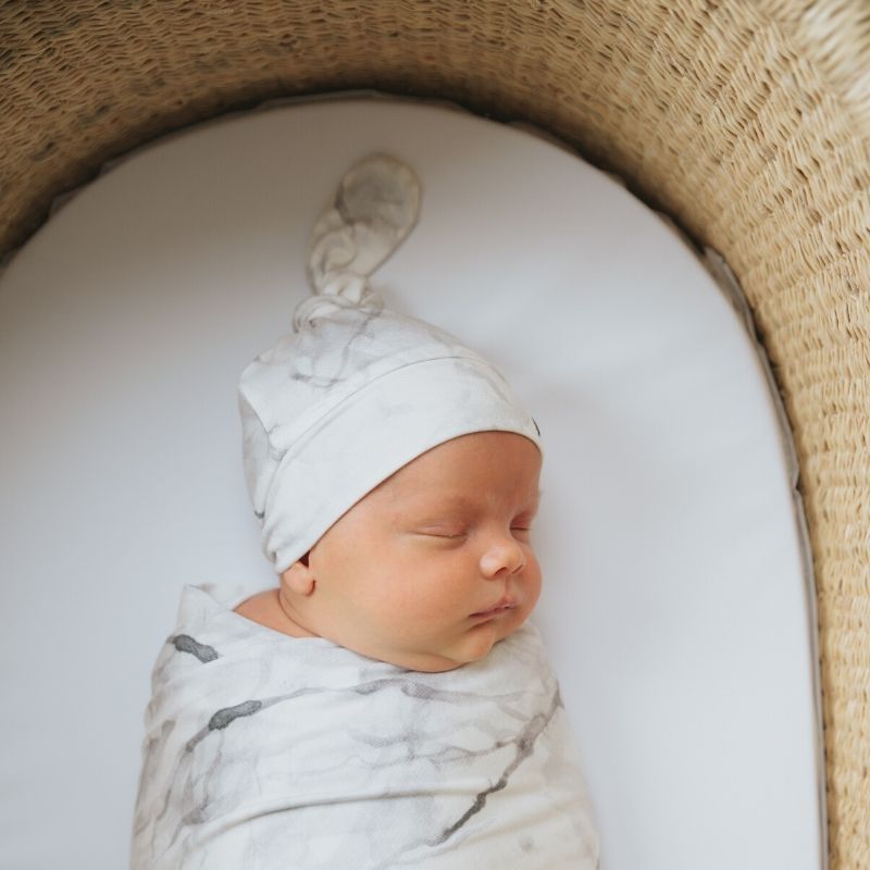 Baby Top Knot Hats Marble