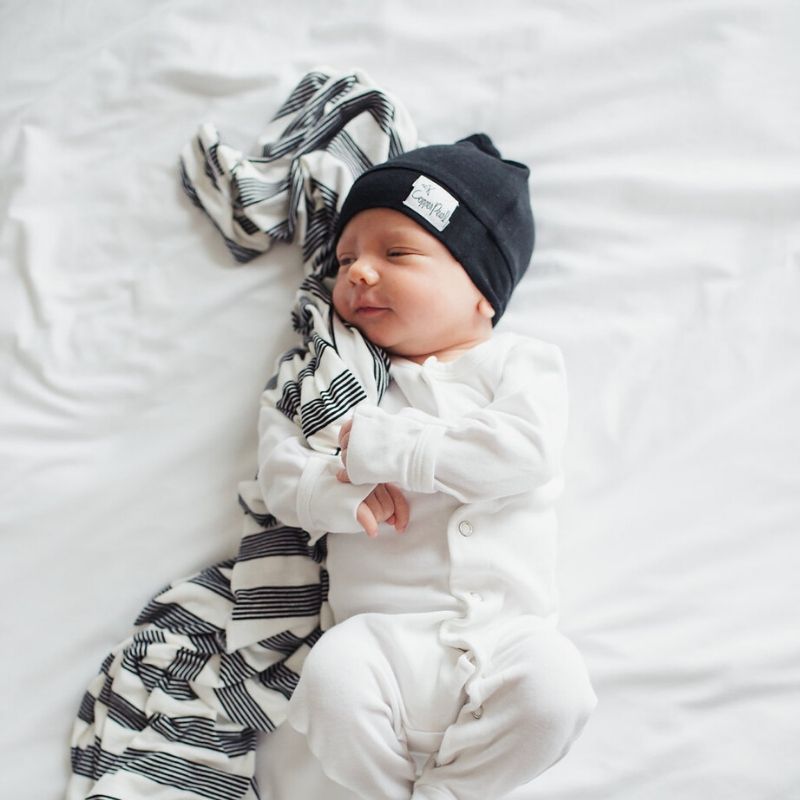 Baby Top Knot Hats Midnight