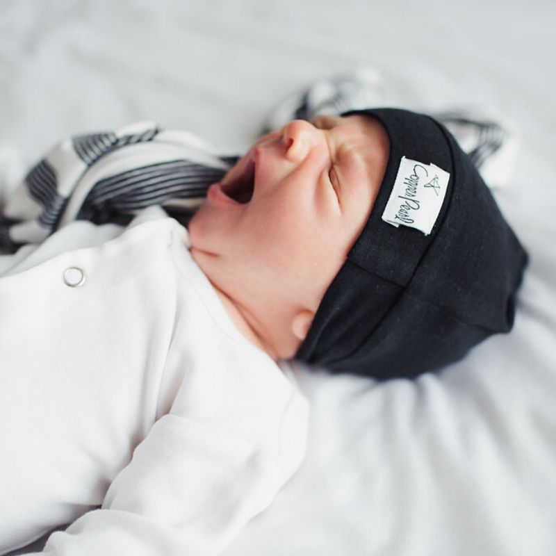 Baby Top Knot Hats Midnight