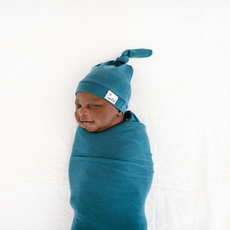 Baby Top Knot Hats Steel