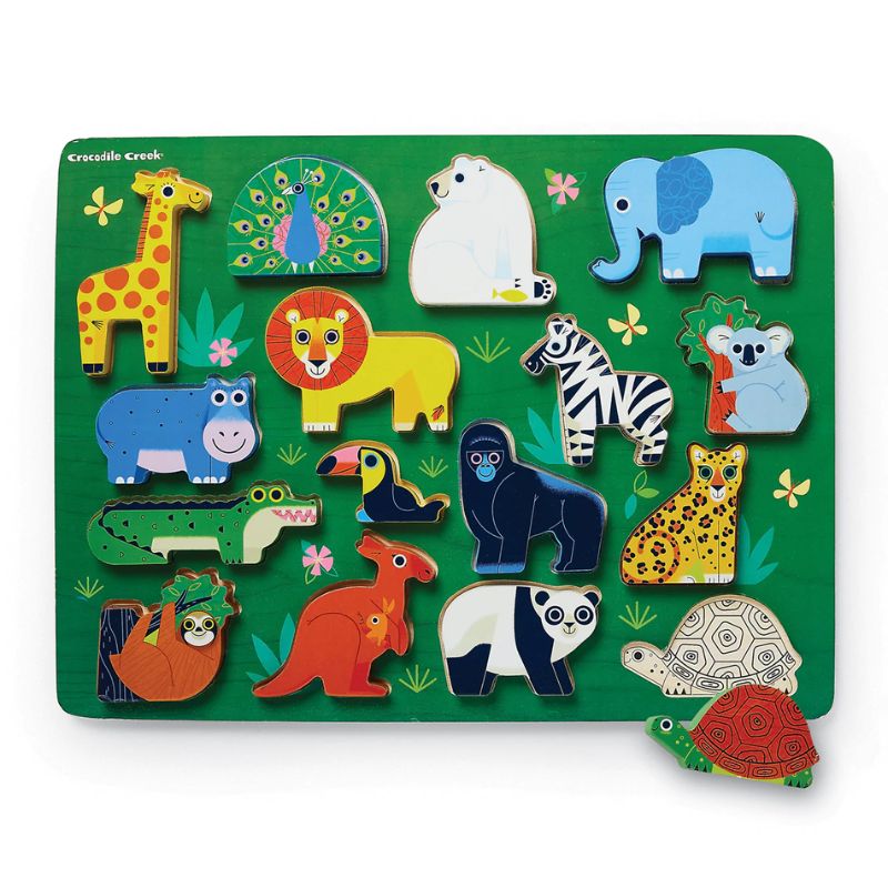 16 Piece Wood Puzzle Zoo