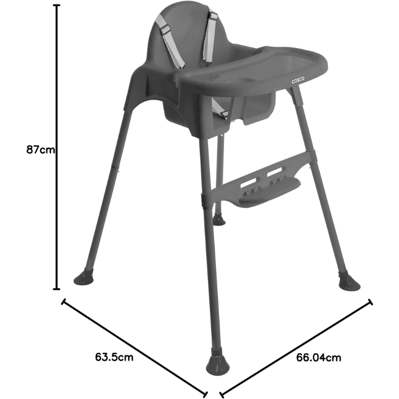 Chaise haute de cantine avec repose-pieds
