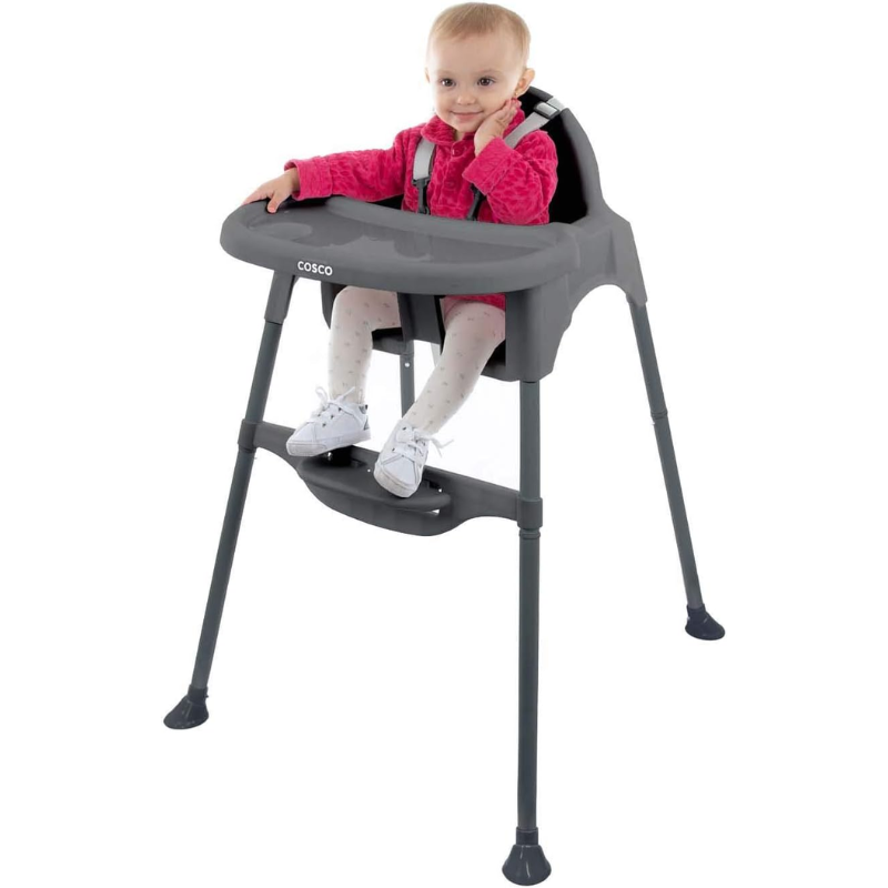 Chaise haute de cantine avec repose-pieds