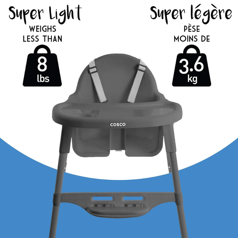 Chaise haute de cantine avec repose-pieds
