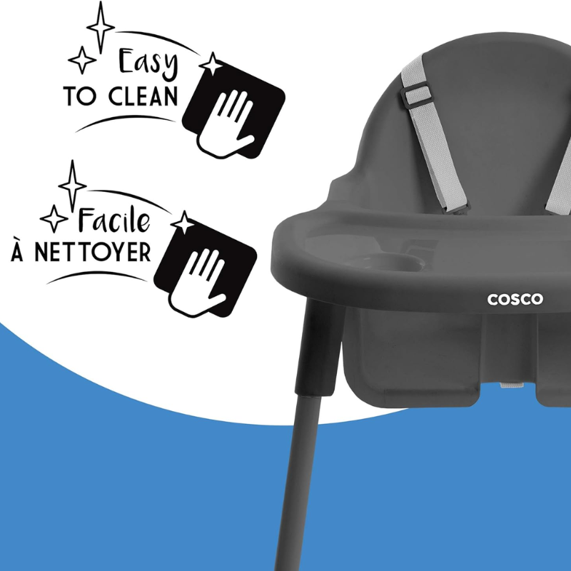 Chaise haute de cantine avec repose-pieds