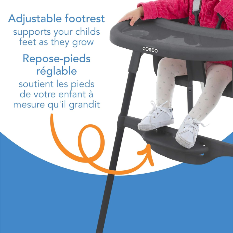 Chaise haute de cantine avec repose-pieds