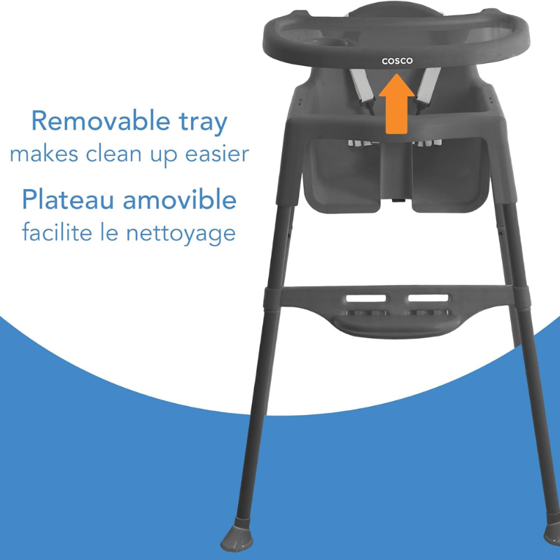 Chaise haute de cantine avec repose-pieds