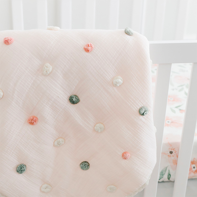 Pom Pom Quilted Baby Blanket