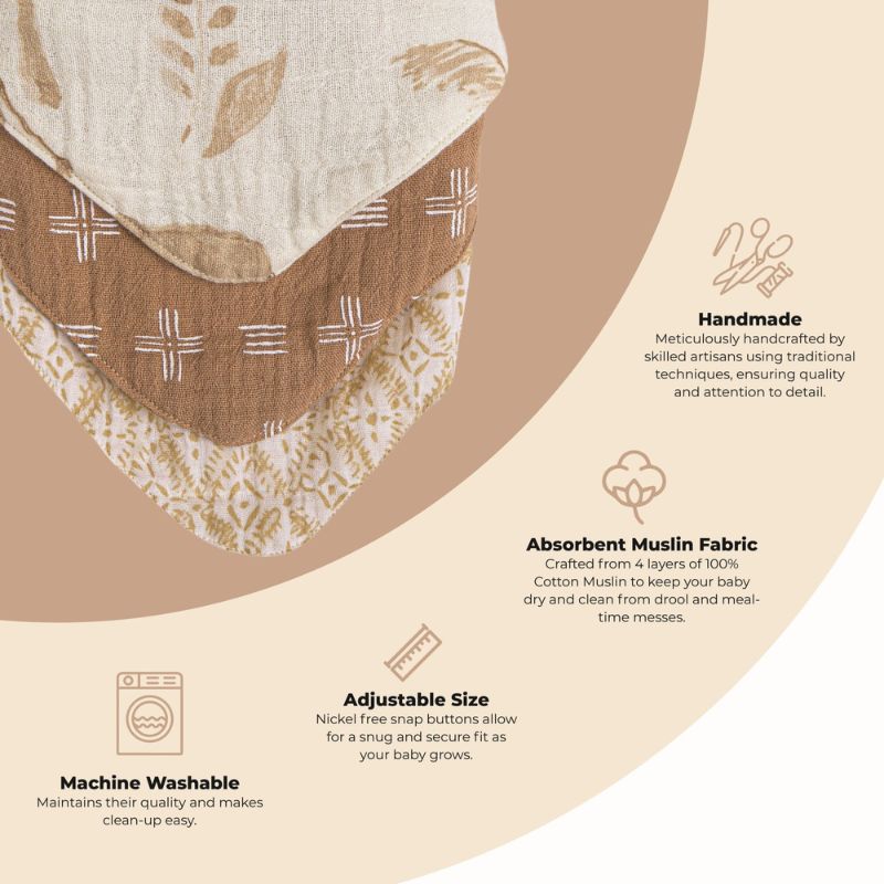 Muslin Bib Set - 3 Pack