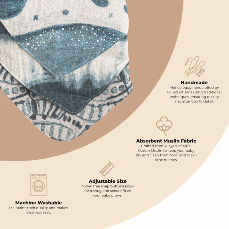 Muslin Bib Set - 3 Pack