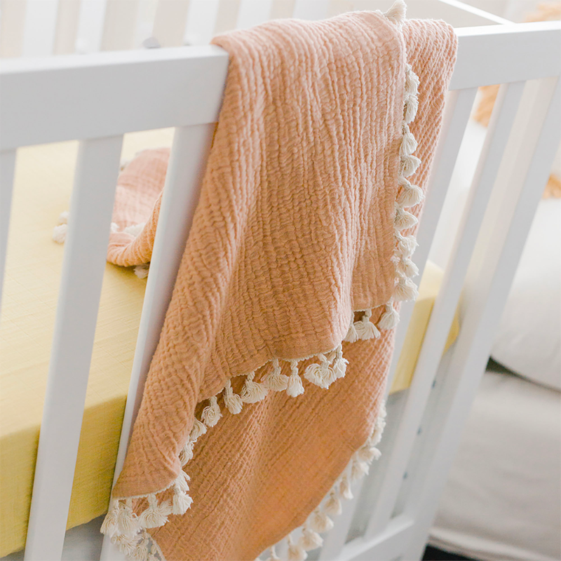 Tassel Muslin Blanket