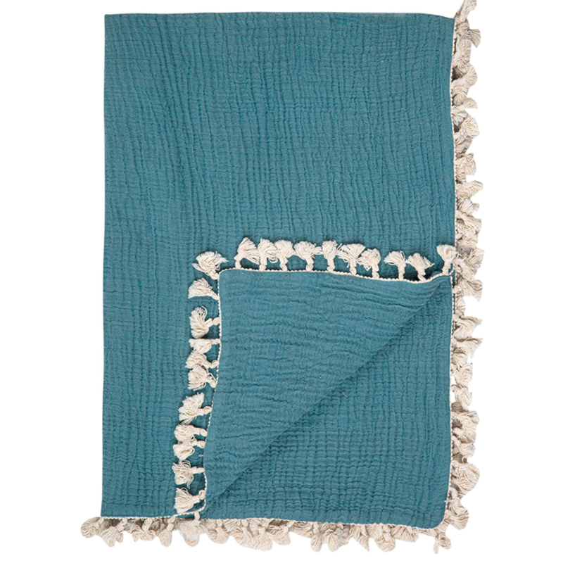 Tassel Muslin Blanket