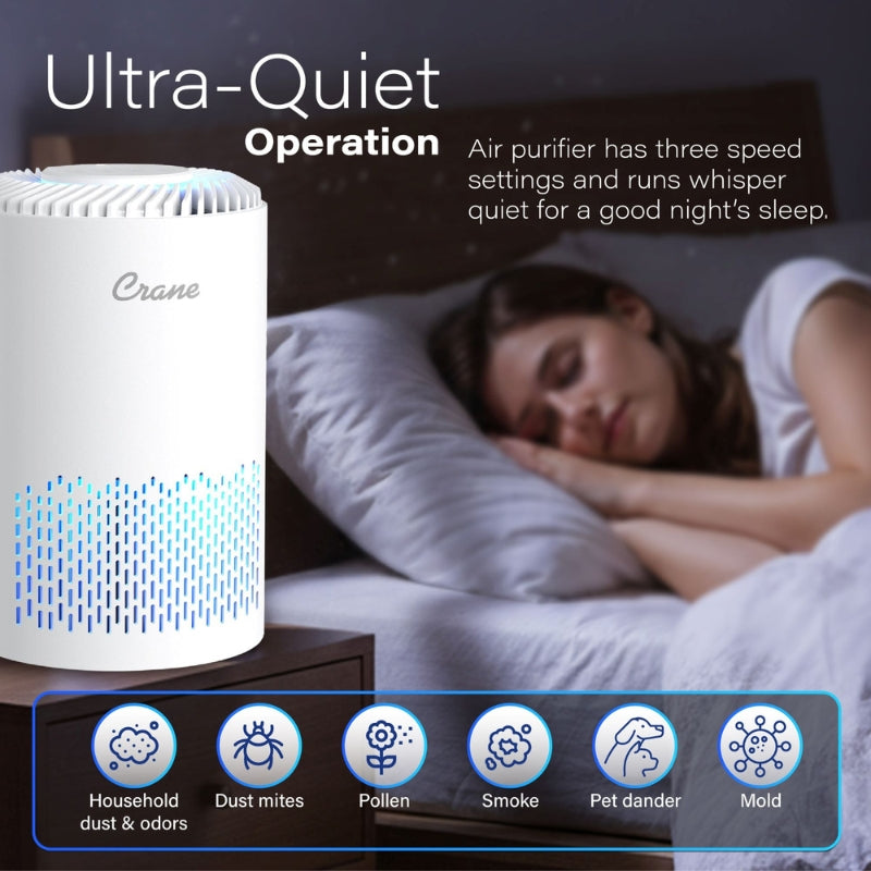 Air Purifier With HEPA Filter with Aroma Tray and Night Light