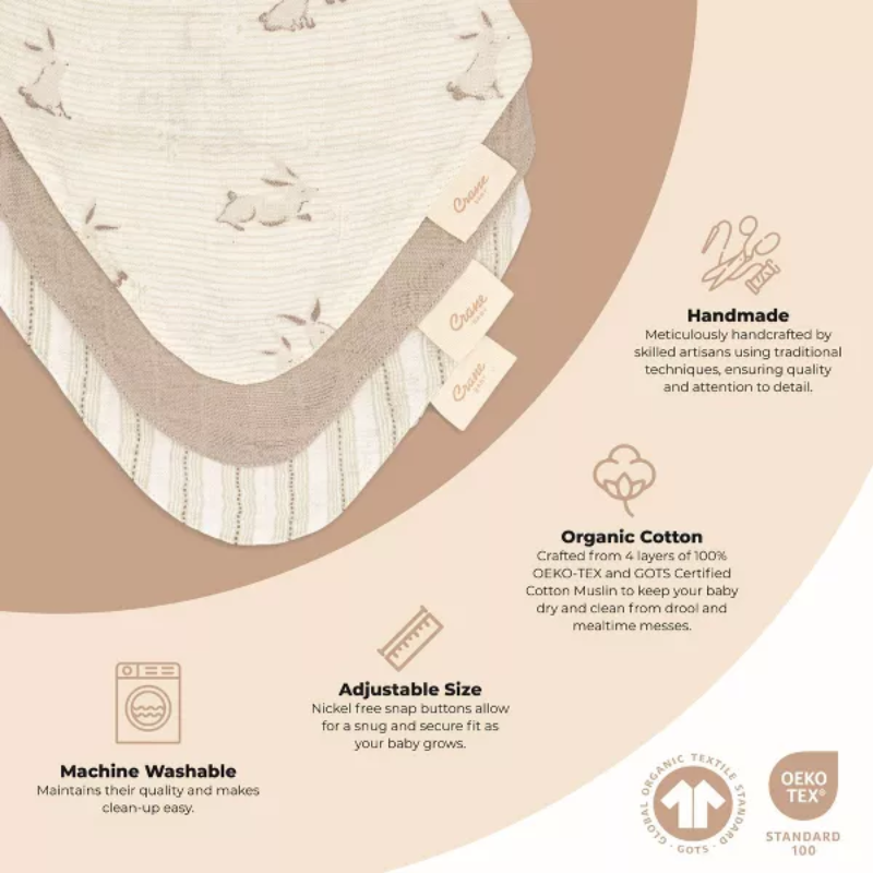Muslin Bib Set - 3 Pack