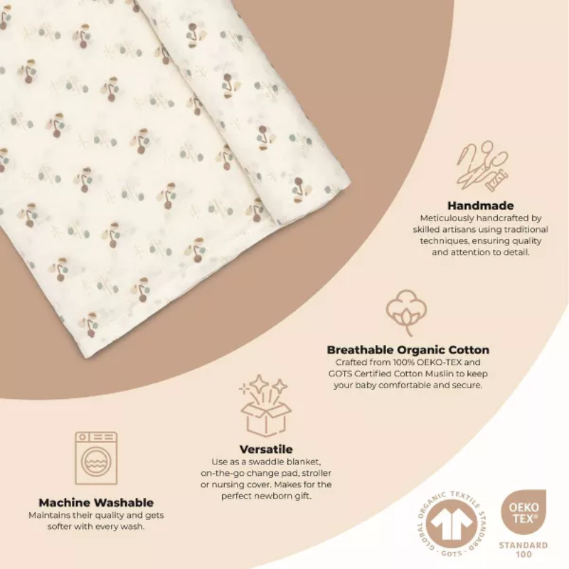 Organic Muslin Swaddle Blanket - 1 Pack