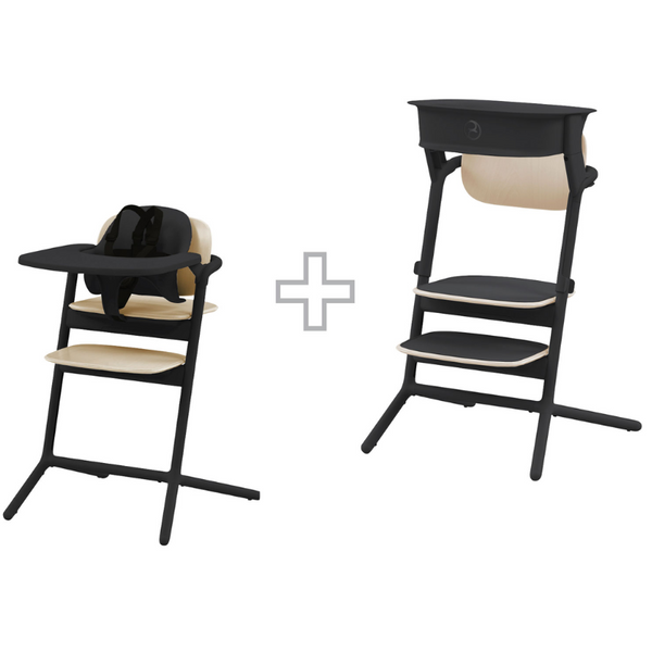 Lemo 3-in-1 High Chair + Training Tower Set - Sand Black | Snuggle