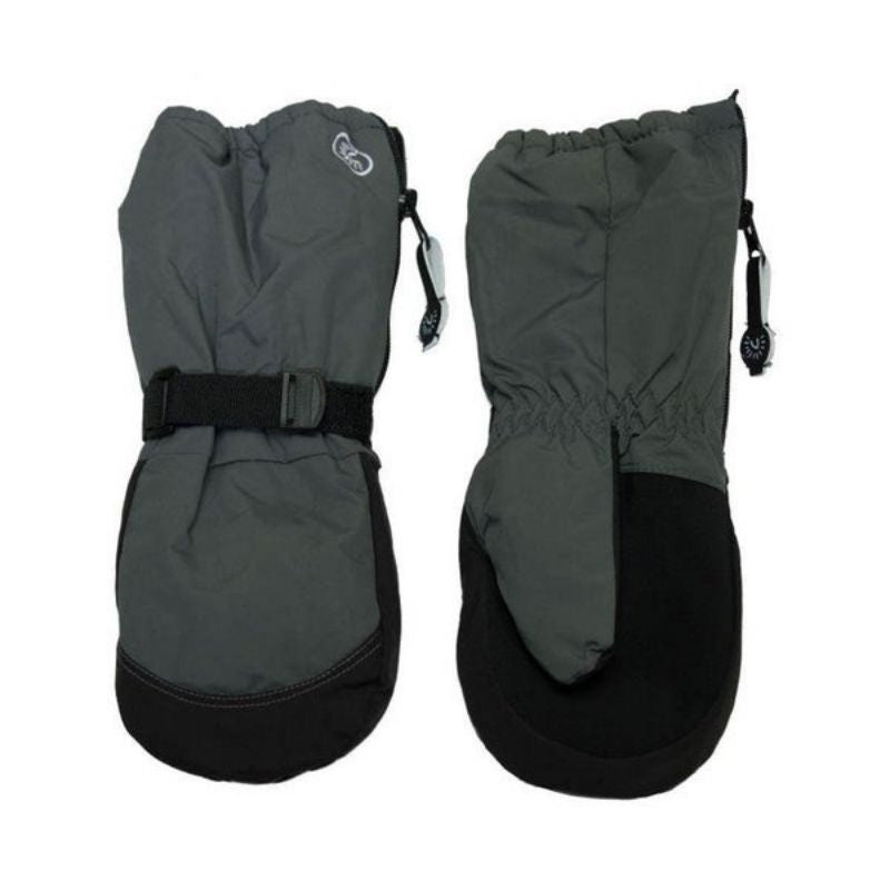 Long Zipper Black Mitten - Small Charcoal