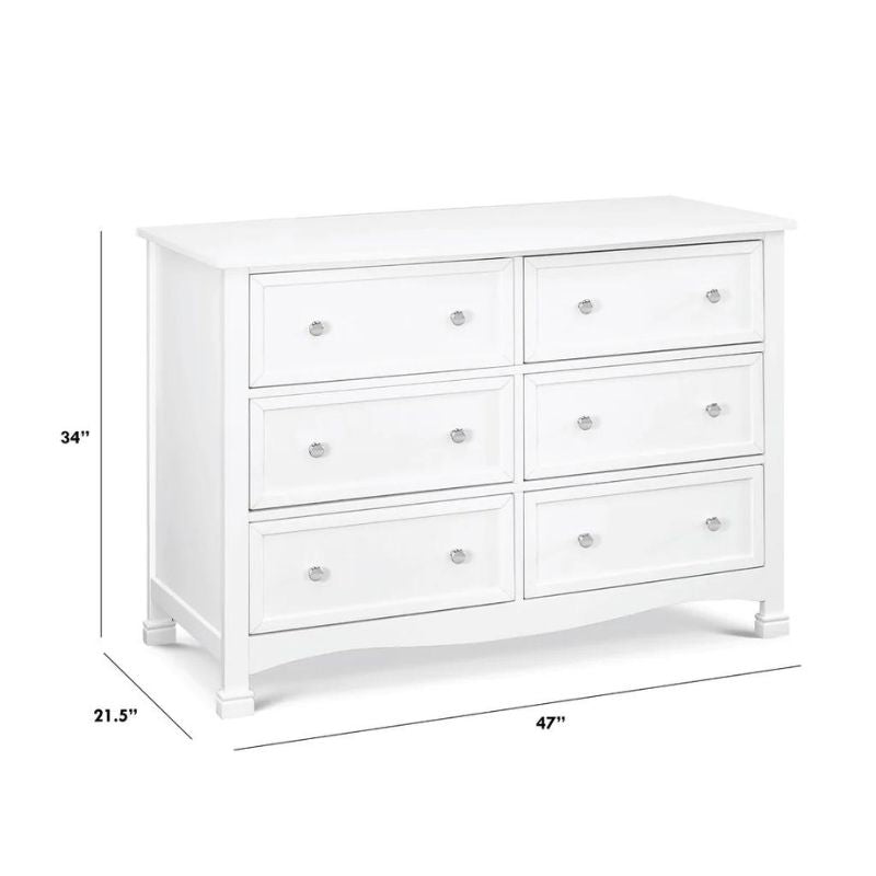 Kalani 6 Drawer Double Wide Dresser by DaVinci at $599! Shop now at Nestled by Snuggle Bugz for Nursery & Décor.