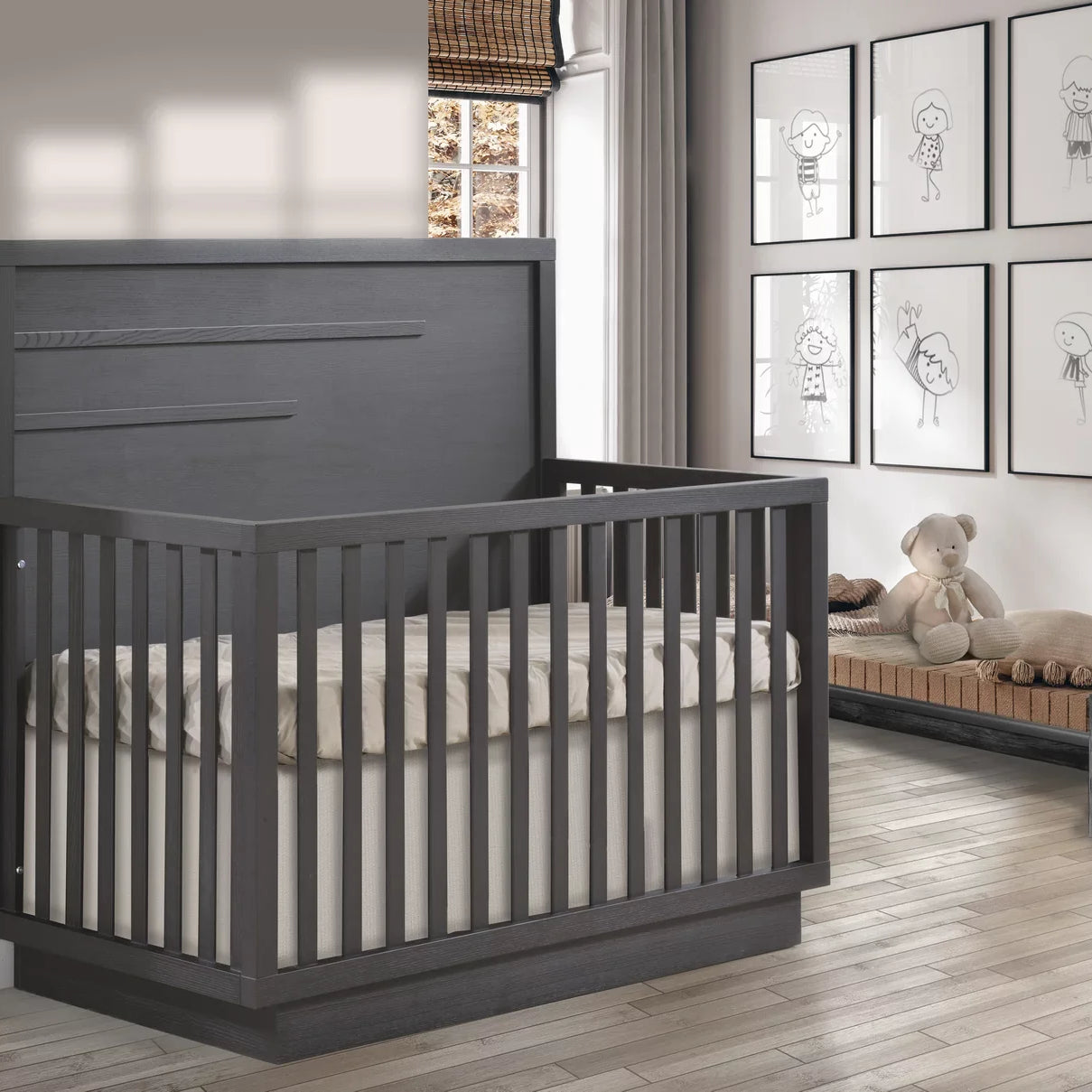 Como 4-in-1 Convertible Crib with Horizontal Molding by Natart Juvenile at $1349! Shop now at Nestled by Snuggle Bugz for Cribs.