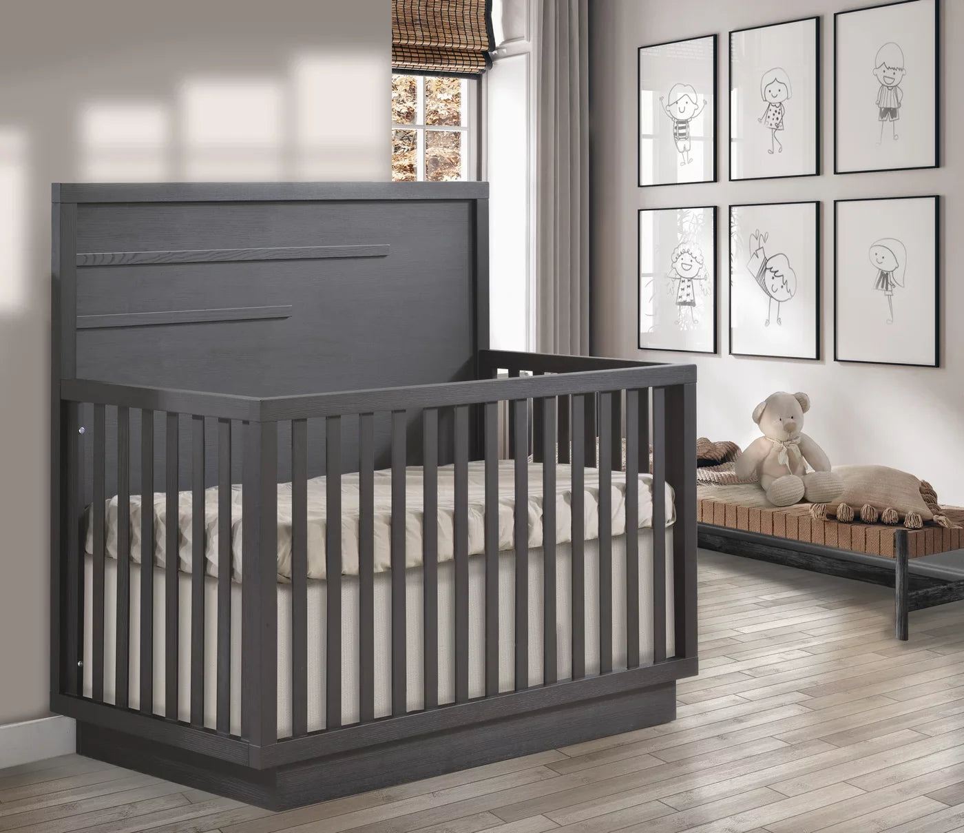 Como 4-in-1 Convertible Crib with Horizontal Molding by Natart Juvenile at $1349! Shop now at Nestled by Snuggle Bugz for Cribs.