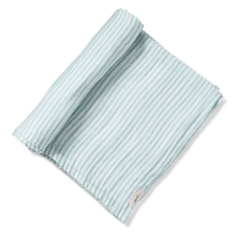 Single Organic Swaddle Blanket Stripes Away-Sea
